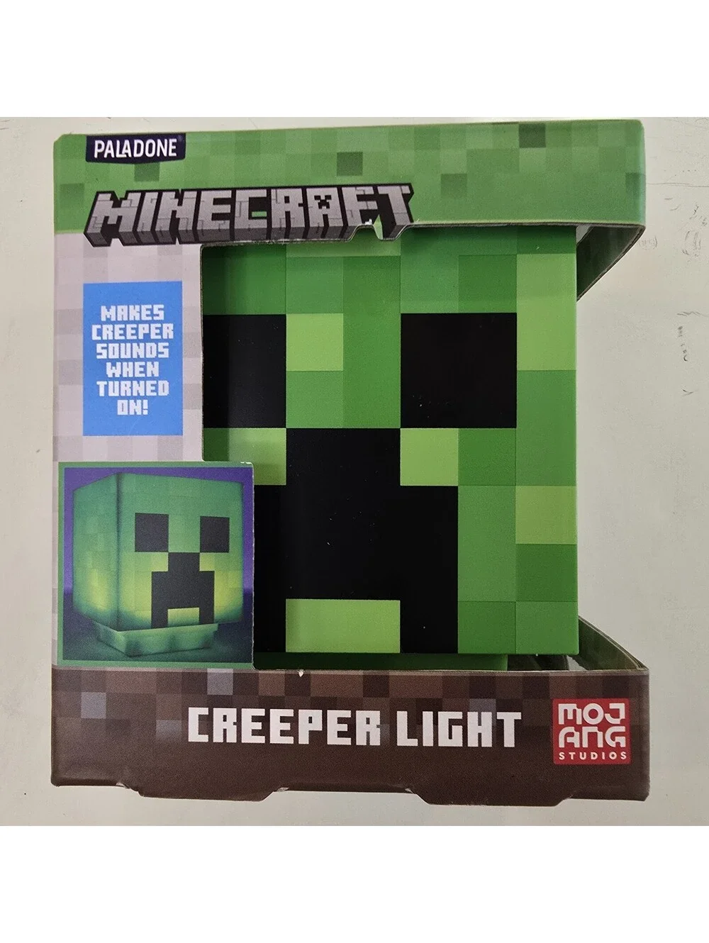 Paladone Minecraft Creeper Desk Light with Official Sounds Green Night Light